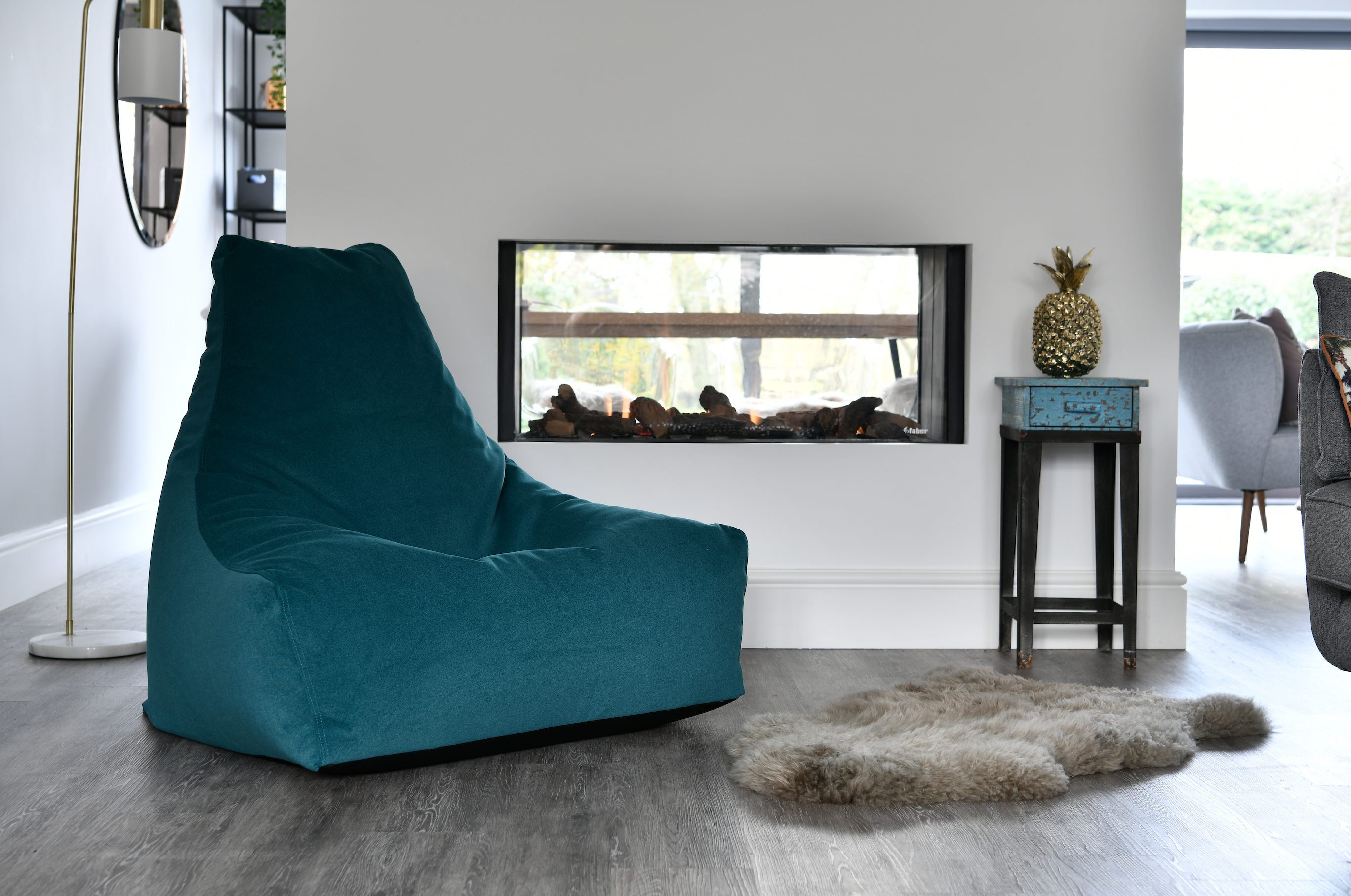 Extreme Lounging Mighty B-Bag Teal Brushed Suede Indoor